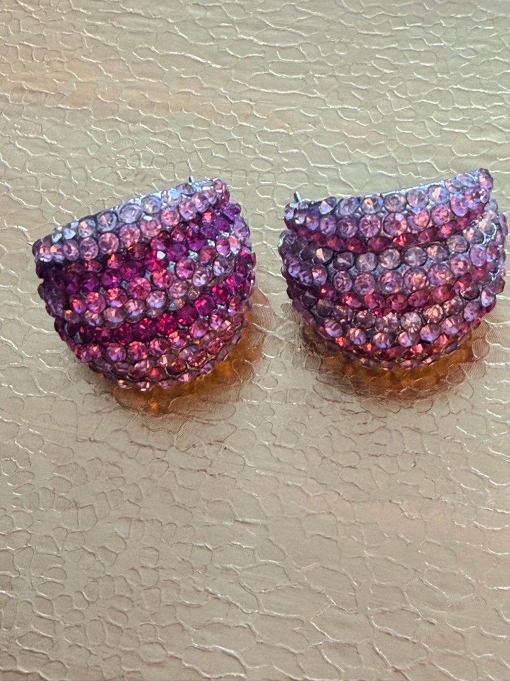Purple Crystal Multi-Row Earrings - Women Jewelry